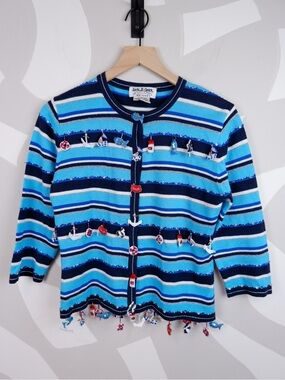 Vintage Jack be Quick Striped Cardigan with Felt Charms | PS